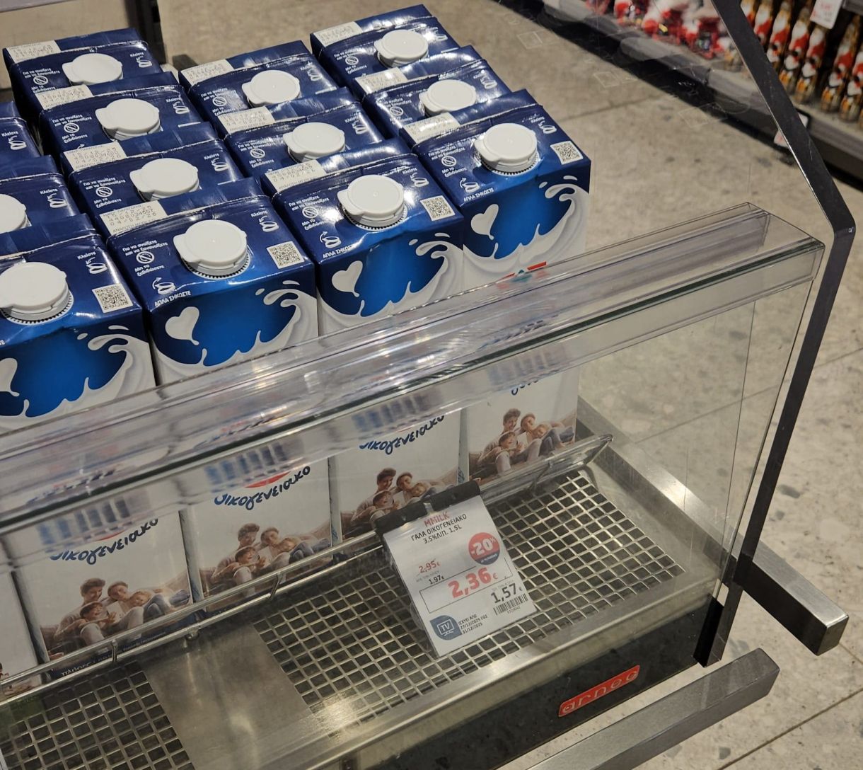 Σουπερ μάρκετ - προσφορές στο γάλα! Από 2,95 στα 2,36 ευρώ! Θεωρείται πραγματική προσφορά;