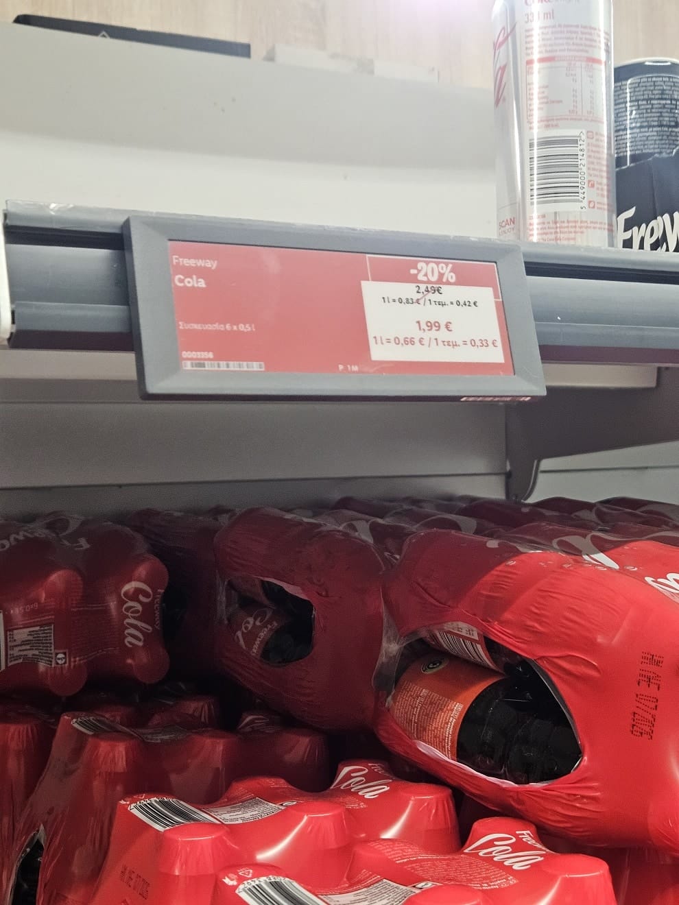 Σούπερ μάρκετ τιμές - αναψυκτικό τύπου cola με 1,99 ευρώ τα 6 μισόλιτρα μπουκάλια